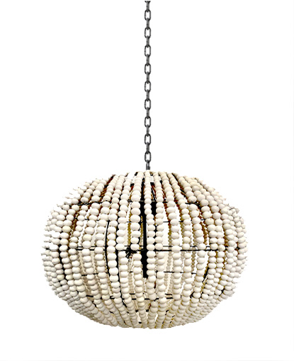 Handmade clay bead pendant light and wall sconce from The Handmade Story